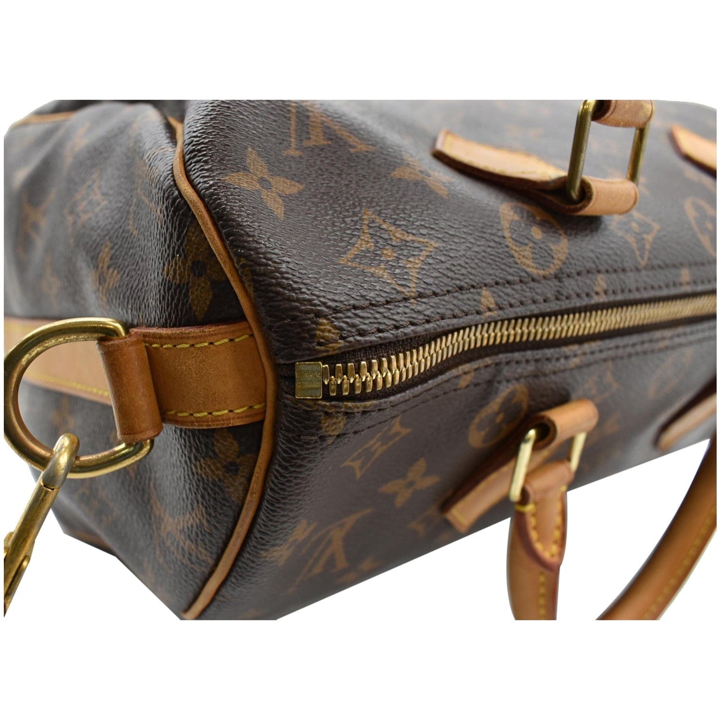 LOUIS VUITTON Speedy 30 Bandouliere Monogram Canvas Shoulder Bag Brown