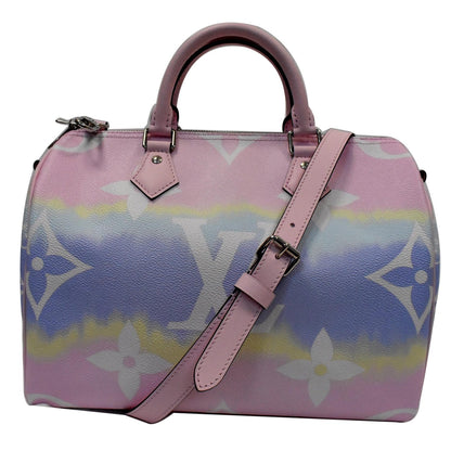 LOUIS VUITTON Escale Speedy 30 Bandouliere Monogram Canvas Shoulder Bag Pastel
