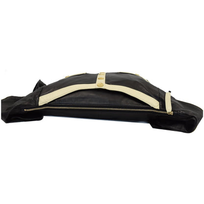 CHANEL Girl Large Lambskin Shoulder Bag Beige/Black