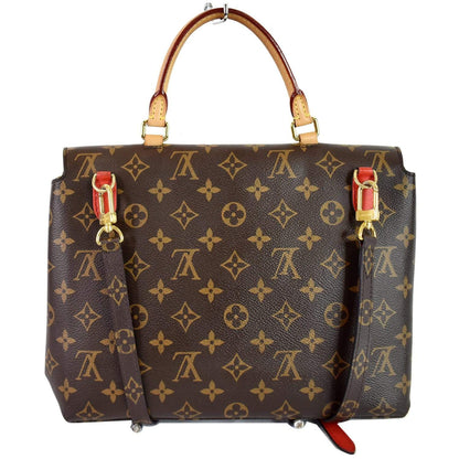 LOUIS VUITTON Marignan Monogram Canvas Shoulder Bag Coquelicot