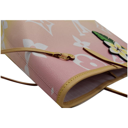 LOUIS VUITTON Neverfull MM Pool Monogram Giant Tote Shoulder Bag Light Pink
