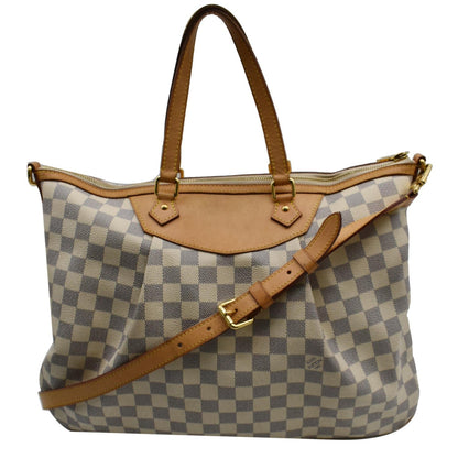 LOUIS VUITTON Siracusa GM Damier Azur Shoulder Bag White