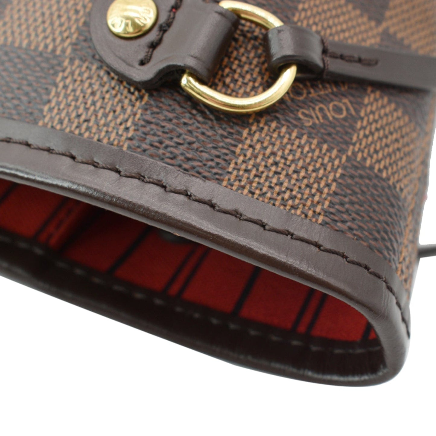 LOUIS VUITTON Neverfull PM Damier Ebene Shoulder Bag Brown