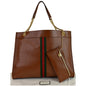 GUCCI Rajah Large Leather Tote Shoulder Bag Brown 537219