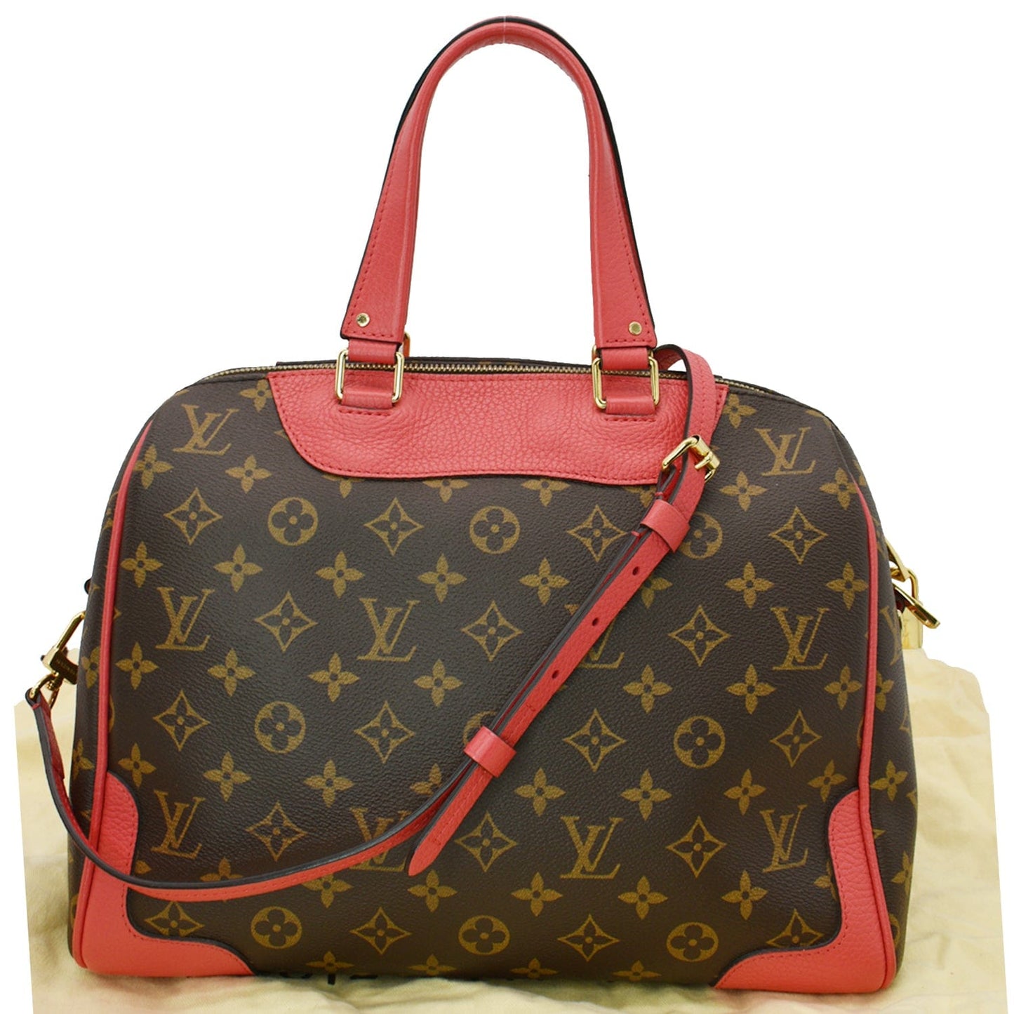 LOUIS VUITTON Retiro NM Monogram Canvas 2Way Shoulder Bag Red