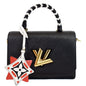 LOUIS VUITTON LV Crafty Twist MM Grained Epi Shoulder Bag Black