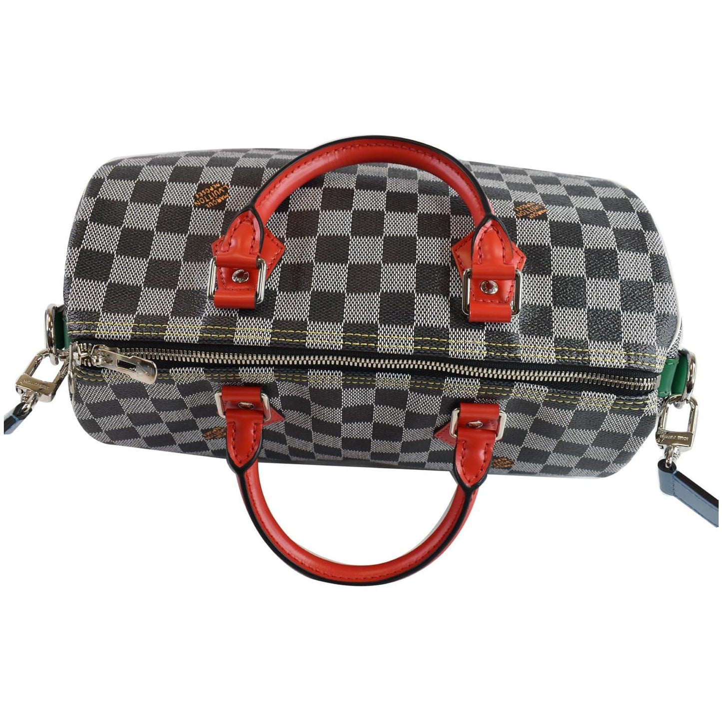 LOUIS VUITTON Speedy 30 Bandouliere Damier Shoulder Bag Black White