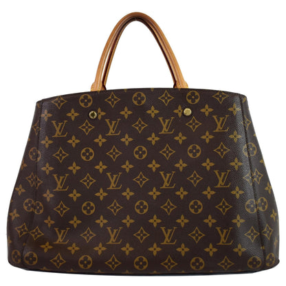 LOUIS VUITTON Montaigne GM Monogram Canvas Shoulder Bag Brown