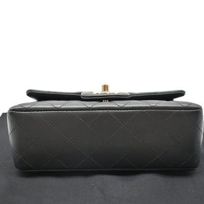 CHANEL Mini Rectangular Flap Quilted Lambskin Leather Shoulder Bag Black- Hot Deals
