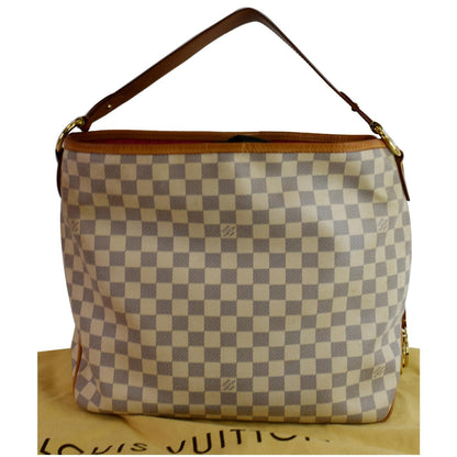 LOUIS VUITTON Delightful PM Damier Azur Shoulder Hobo Bag White