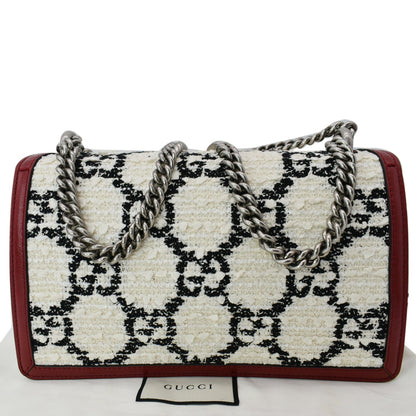GUCCI Dionysus GG Tweed Small Shoulder Bag Cerise 400249