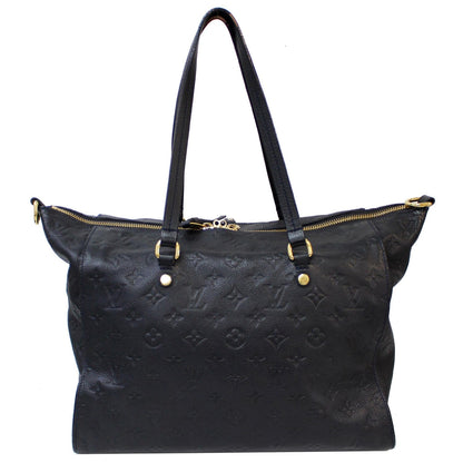 LOUIS VUITTON Lumineuse PM Monogram Empreinte Leather Shoulder Bag Black