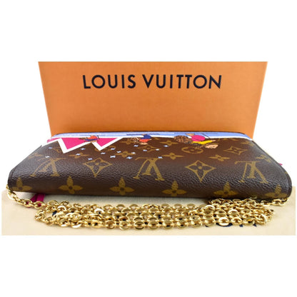 LOUIS VUITTON Weekend Pochette Monogram Canvas Shoulder Clutch Brown