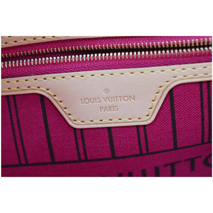 LOUIS VUITTON Neverfull GM Monogram Canvas Tote Shoulder Bag Fuchsia