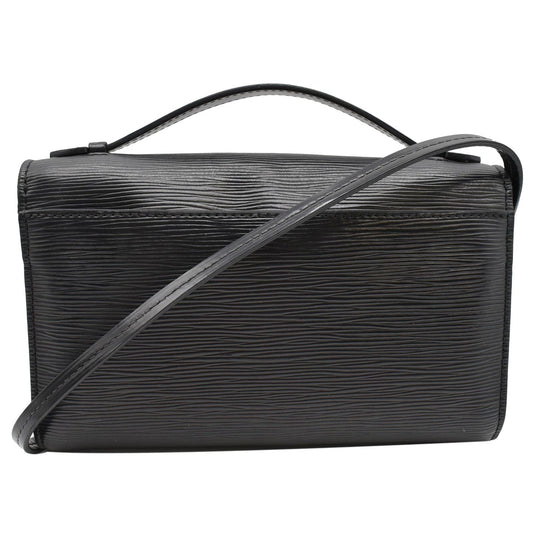 LOUIS VUITTON Clery Pochette Epi Leather Shoulder Bag Black