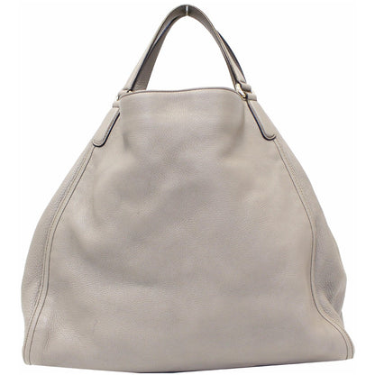 GUCCI Soho Leather Large Tote Shoulder Bag Taupe