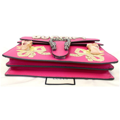 Gucci Dionysus Small Guccify Grained Leather Shoulder Bag Pink - 20% OFF