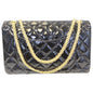 CHANEL Reissue Double Flap Patent Leather Shoulder Bag Black