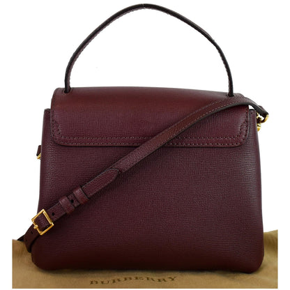 BURBERRY Camberley Small House Check Tote Shoulder Bag Dark Red