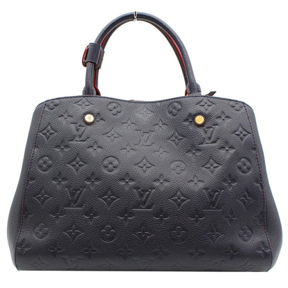 LOUIS VUITTON Montaigne MM Monogram Empreinte Shoulder Bag Blue