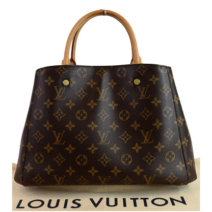 LOUIS VUITTON Montaigne MM Monogram Canvas Shoulder Bag Brown