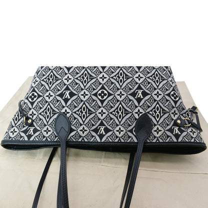 LOUIS VUITTON Since 1854 Neverfull MM Jacquard Shoulder Bag Grey