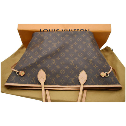 LOUIS VUITTON Neverfull MM Monogram Canvas Shoulder Bag Brown