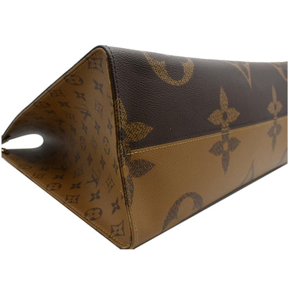 LOUIS VUITTON Onthego GM Giant Monogram Canvas Tote Shoulder Bag Brown