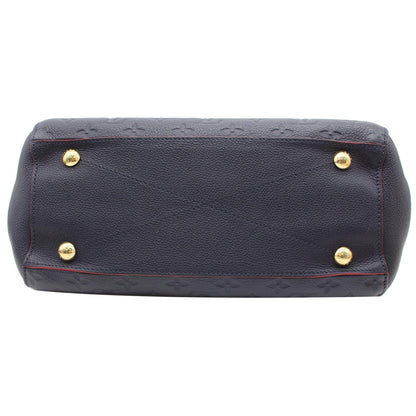 LOUIS VUITTON Montaigne MM Monogram Empreinte Shoulder Bag Navy Blue