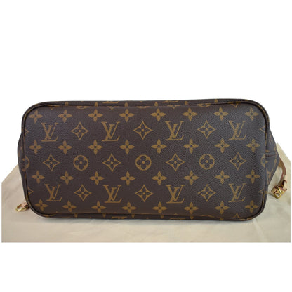 LOUIS VUITTON Neverfull MM Monogram Canvas Shoulder Bag Brown