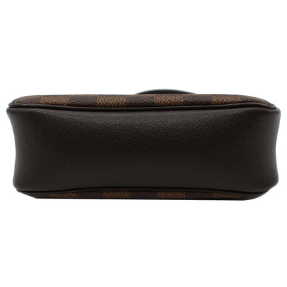 LOUIS VUITTON Trousse Damier Ebene Makeup Pochette Clutch Bag Brown