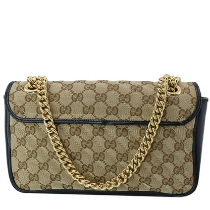 GUCCI GG Marmont Small Matelasse Canvas Shoulder Bag Black 443497