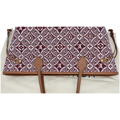 LOUIS VUITTON Neverfull MM Since 1854 Jacquard Shoulder Bag Bordeaux Red
