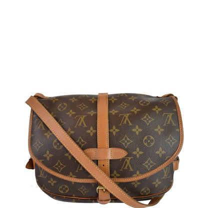LOUIS VUITTON Saumur 30 Monogram Canvas Shoulder Bag Brown