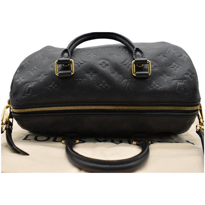 LOUIS VUITTON Speedy 30 Bandouliere Monogram Empreinte Leather Shoulder Bag Black