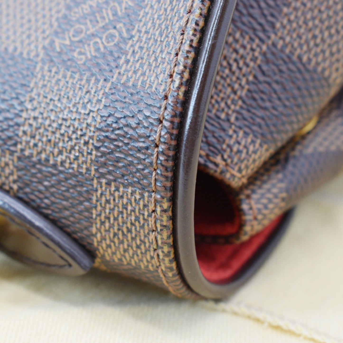 LOUIS VUITTON Bergamo PM Damier Ebene Shoulder Bag Brown