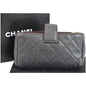 CHANEL Quilted Caviar Leather Mini Phone Holder Clutch Black