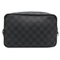 LOUIS VUITTON Alpha Damier Graphite Canvas Pouch Clutch Bag Black