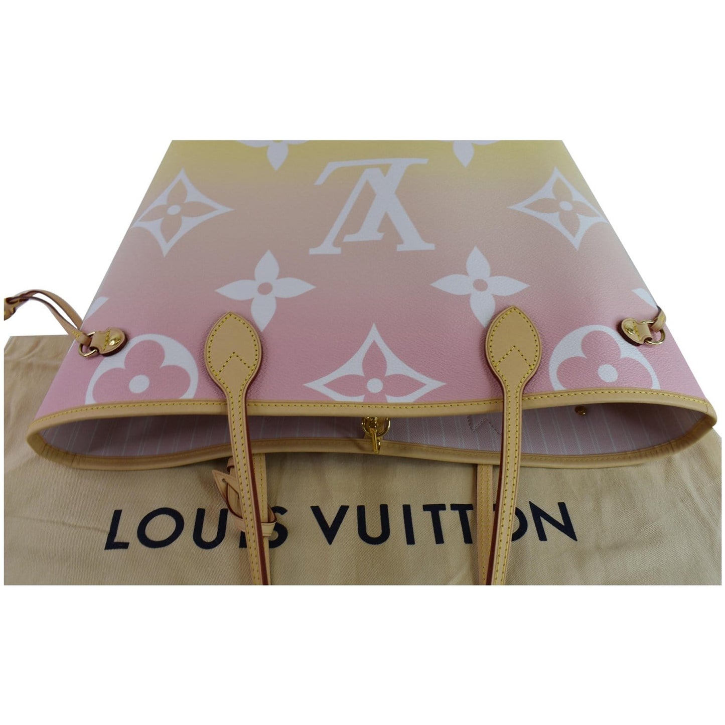 LOUIS VUITTON Neverfull MM Pool Monogram Giant Tote Shoulder Bag Light Pink