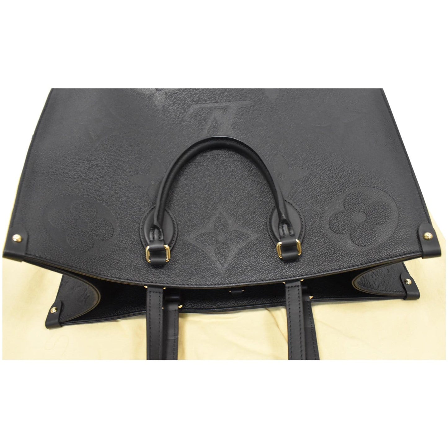 LOUIS VUITTON Onthego GM Monogram Empreinte Shoulder Bag Black