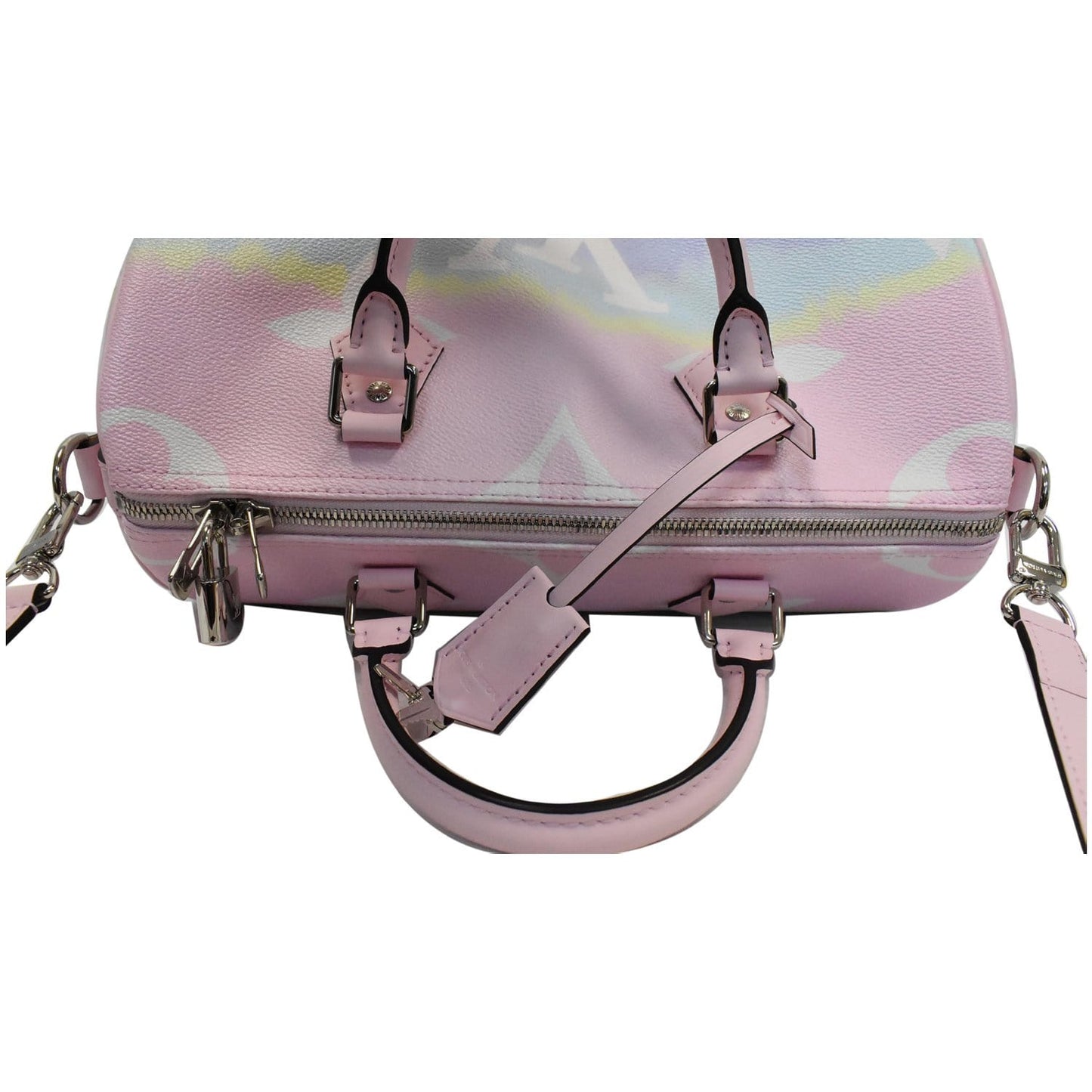 LOUIS VUITTON Escale Speedy 30 Bandouliere Monogram Canvas Shoulder Bag Pastel