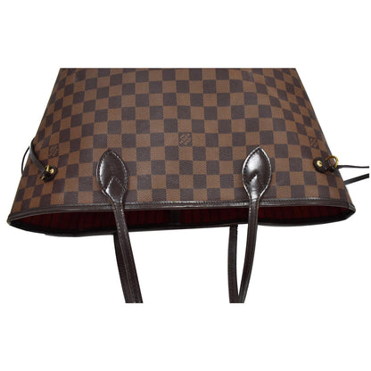 LOUIS VUITTON Neverfull MM Damier Ebene Tote Shoulder Bag Brown