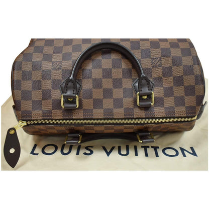 LOUIS VUITTON Speedy 30 Damier Ebene Shoulder Bag Brown