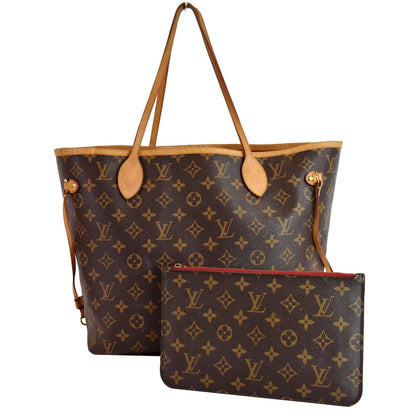 LOUIS VUITTON Neverfull Monogram Canvas Tote Shoulder Bag Brown