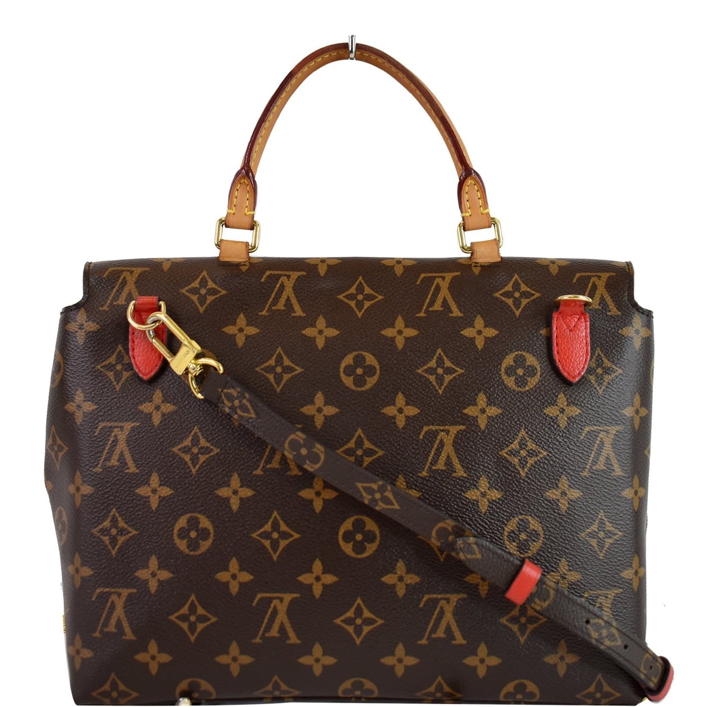 LOUIS VUITTON Marignan Monogram Canvas Messenger Shoulder Bag Coquelicot