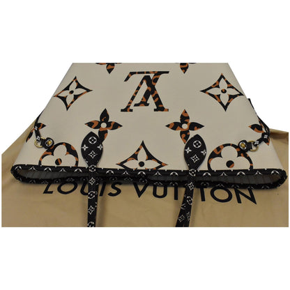 LOUIS VUITTON Neverfull MM Monogram Jungle Shoulder Bag Ivory/Orange