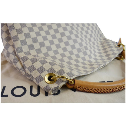 LOUIS VUITTON Artsy MM Damier Azur Shoulder Bag White