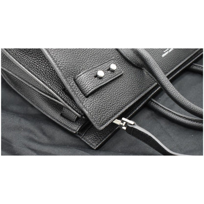 YVES SAINT LAURENT Sac de Jour Small Grained Leather Shoulder Bag Black