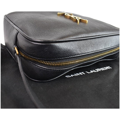 YVES SAINT LAURENT Lou Camera Monogram Leather Shoulder Bag Black