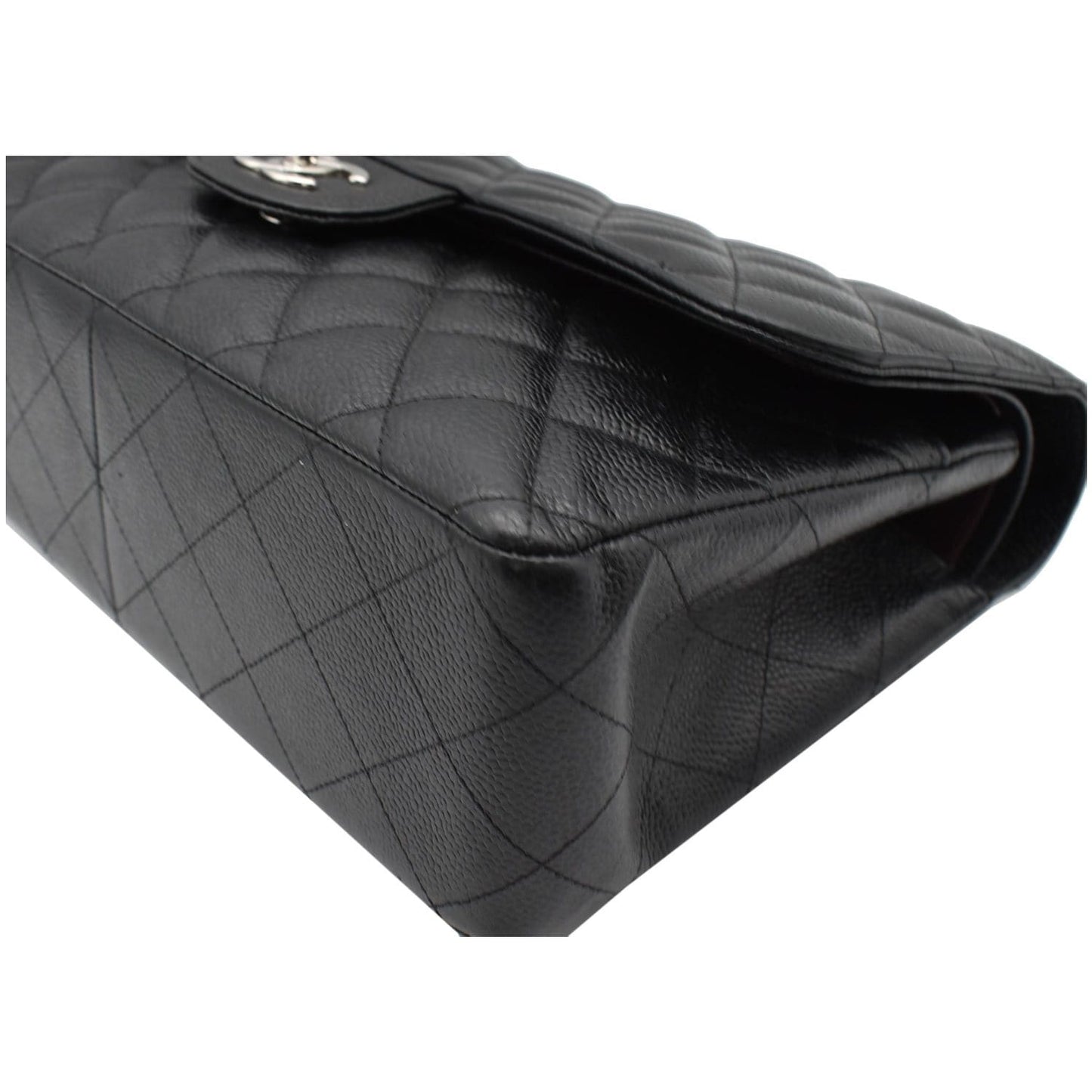 CHANEL Jumbo Double Flap Caviar Leather Shoulder Bag Black- Hot Deals